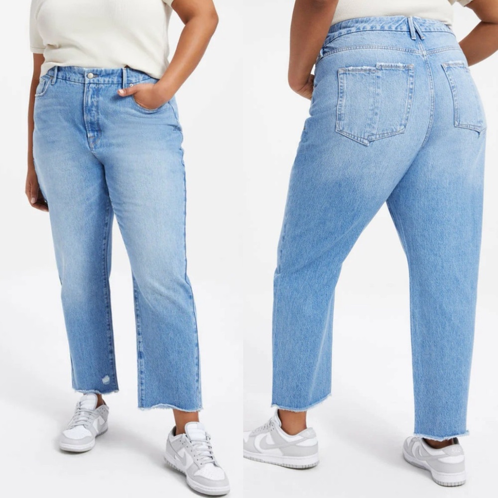 Good American Good Vintage Distressed Blue Jeans 24 Plus Size